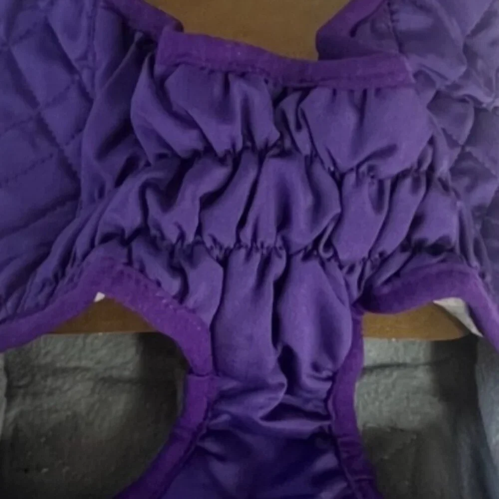 Kuoser Quilted Dog Winter Coat Purple‎ Small Adjustable Fit